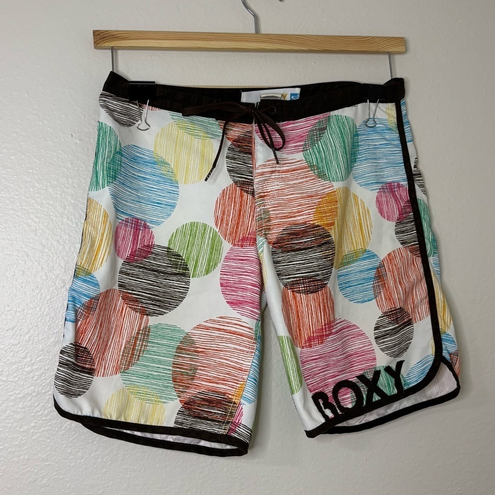 Roxy Women Vintage Multicolor Swim Board Shorts - Picture 8 of 9